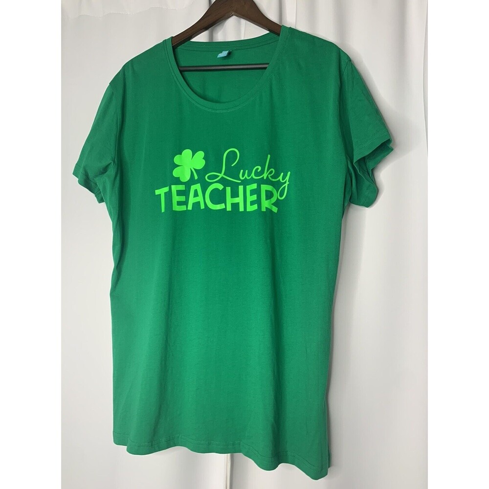 Lucky Teacher Tee Shirt Spread Shirt 3X